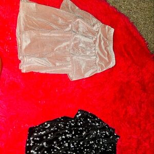 2 Velvet Skirts XXL One Pink And Other Black Silver Stars